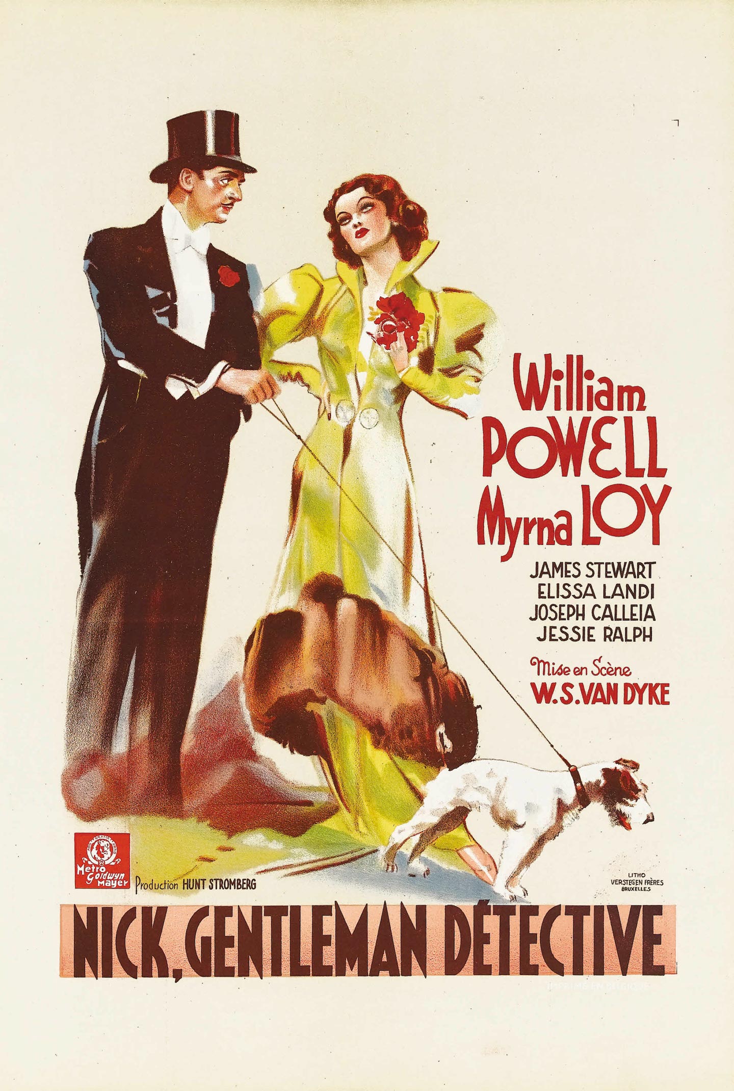after the thin man belgium pre war movie poster