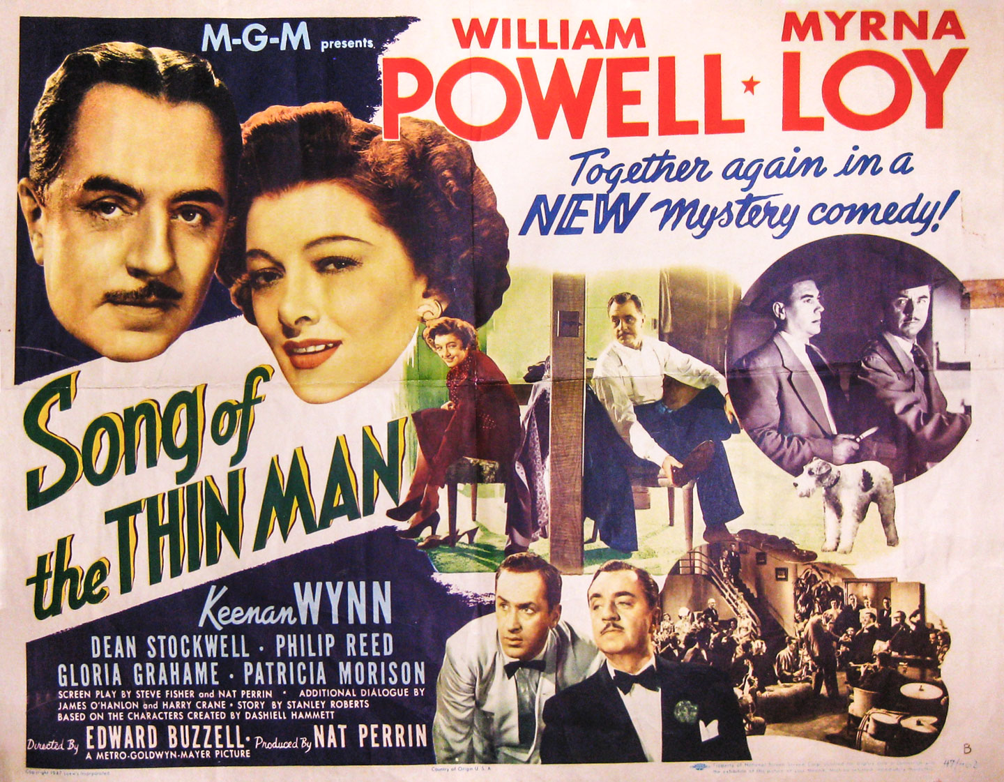 song of the thin man half sheet style b movie poster